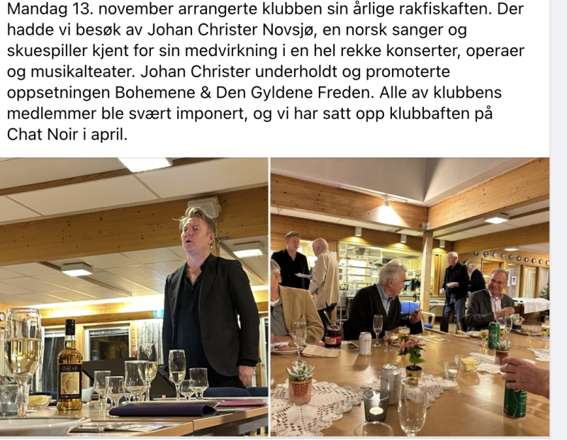 Rakfiskaften med underholdning av Johan Christer Novsjø